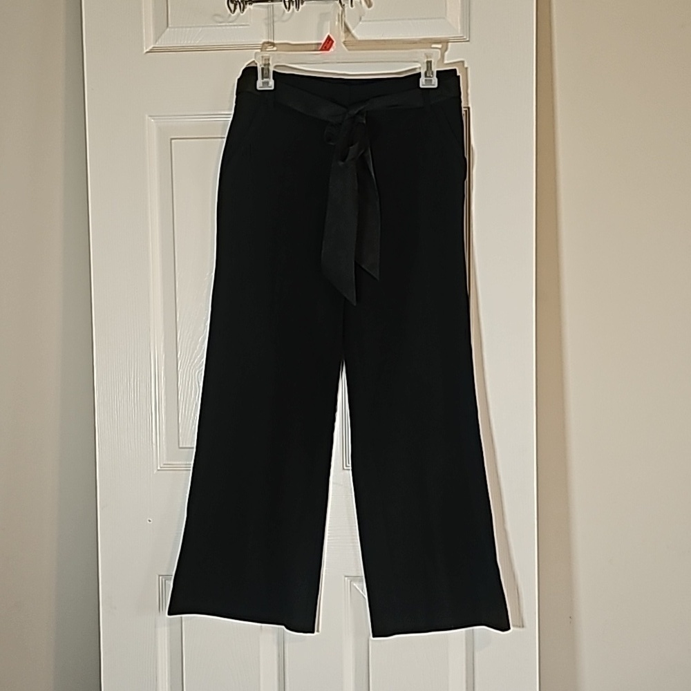 7th Avenue New York &Company Pants Black Size 0 Ribbon Tie Belt Wide Leg Palazzo